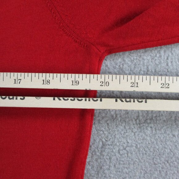 Escada Cardigan Sweater Womens Large Cherry Red Blue Pink Virgin Wool Button Up - Picture 5 of 11